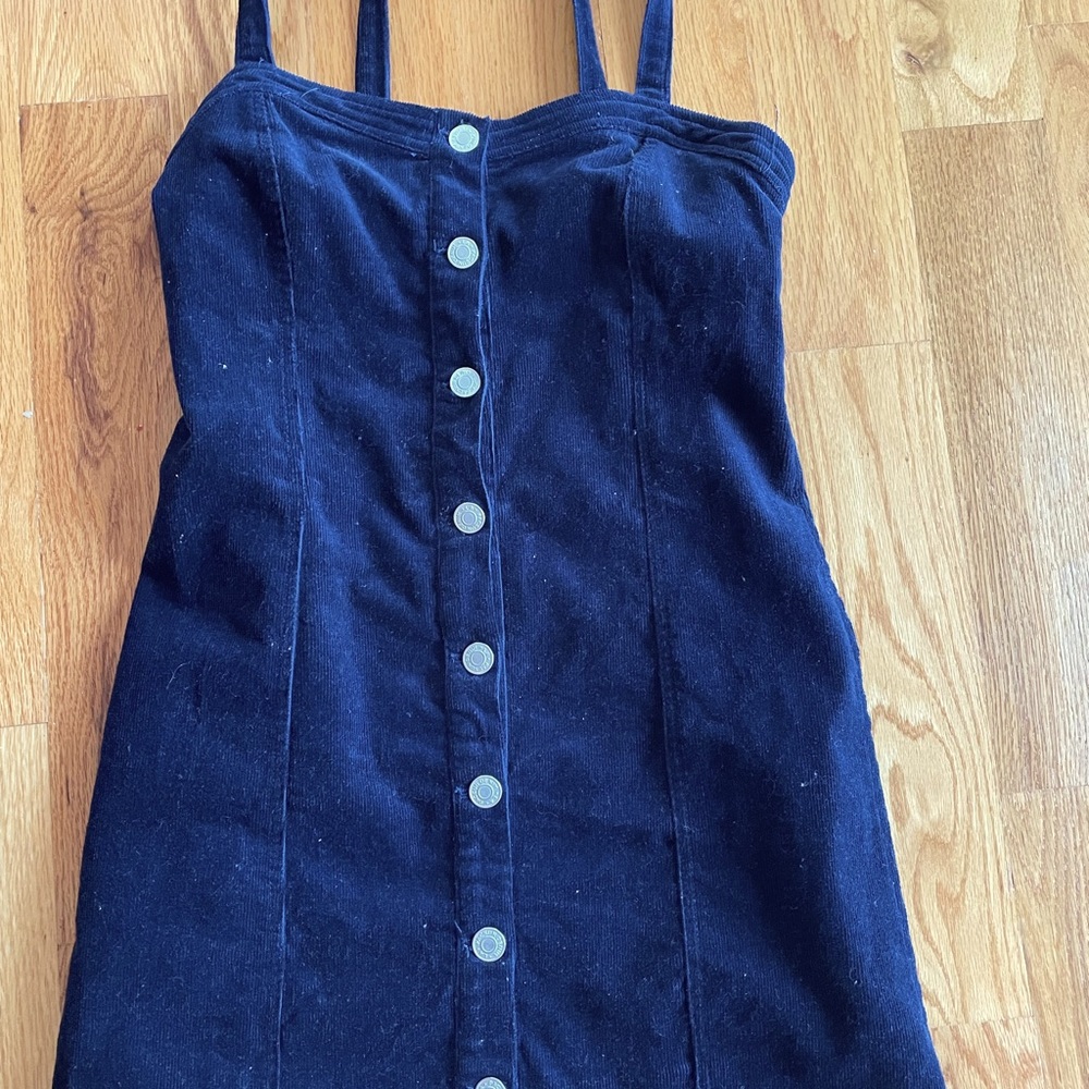 Corduroy navy blue dress